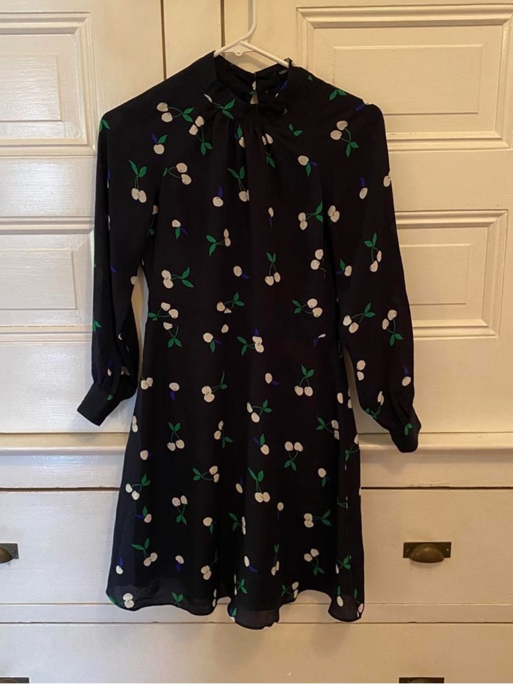 Banana Republic Navy Mini Dress with Cherry Print